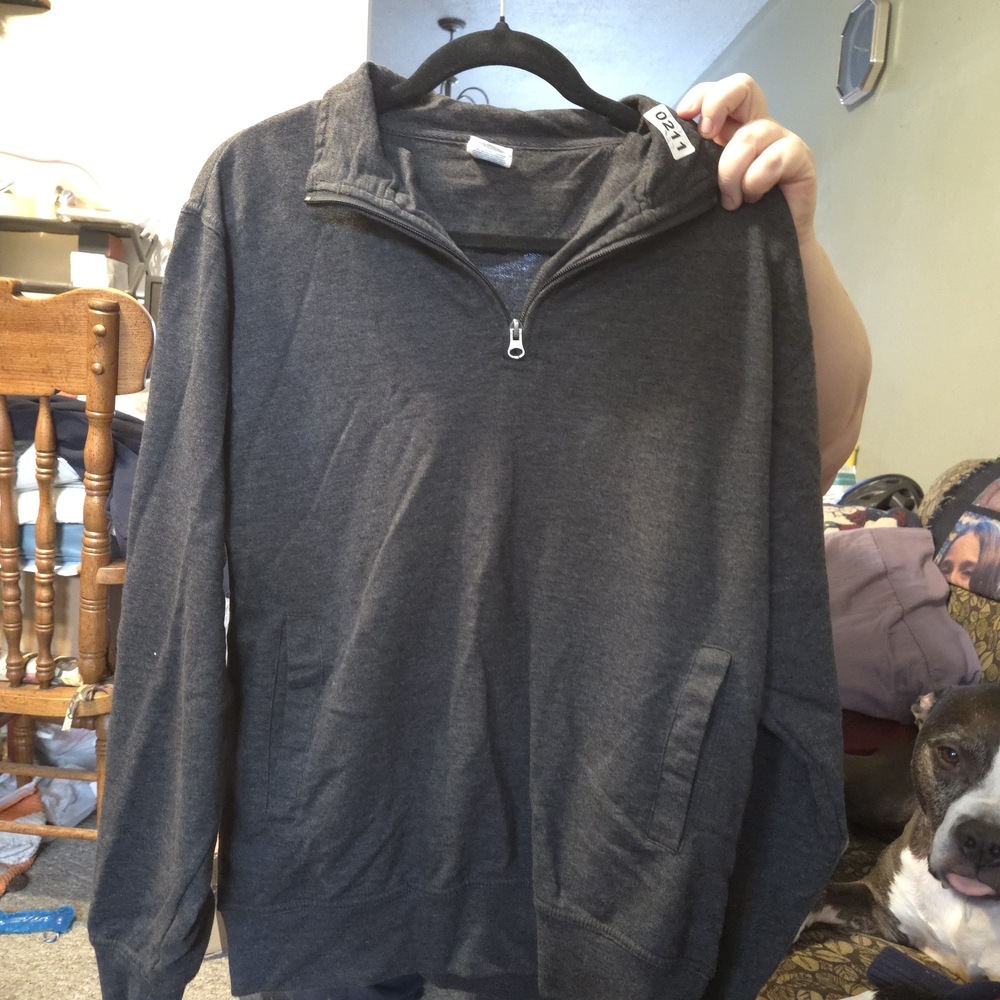 Delta Men's Charcoal Zip-Up Sweater